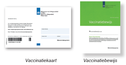Vaccinatiekaart en vaccinatiebewijs